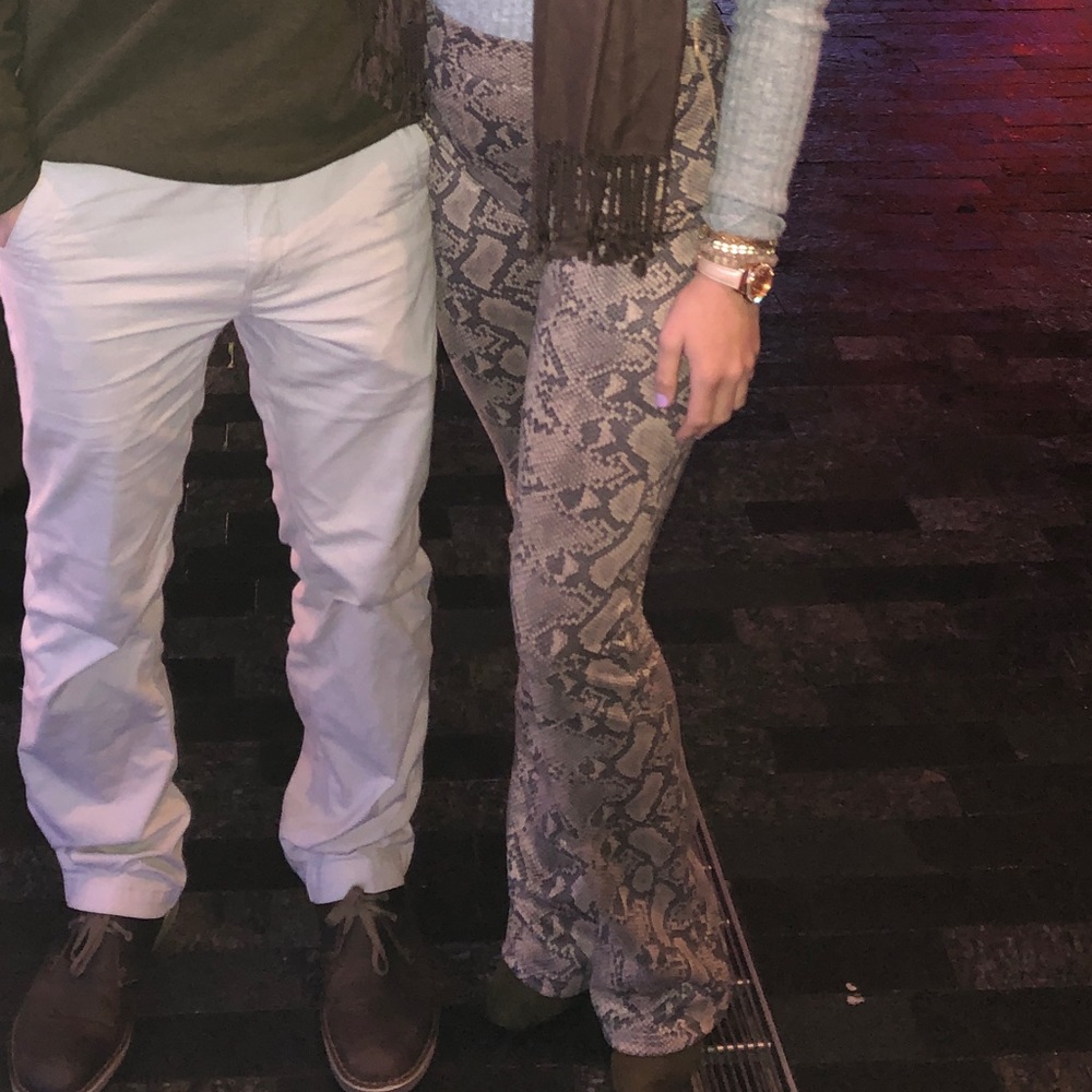 Snake Print Flare Pants